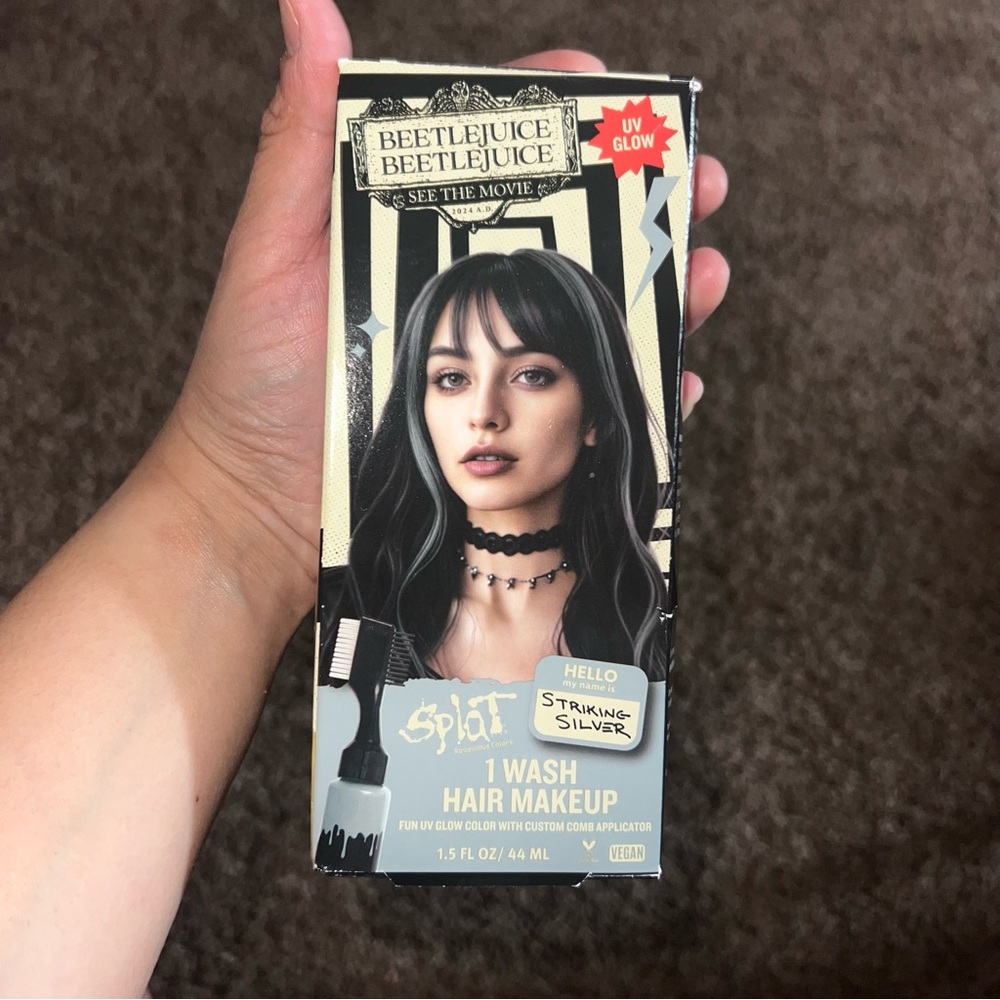 Splat Beetlejuice Striking Silver Hair Makeup
